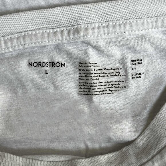 Nordstrom White Blank T Shirt L - Picture 3 of 3